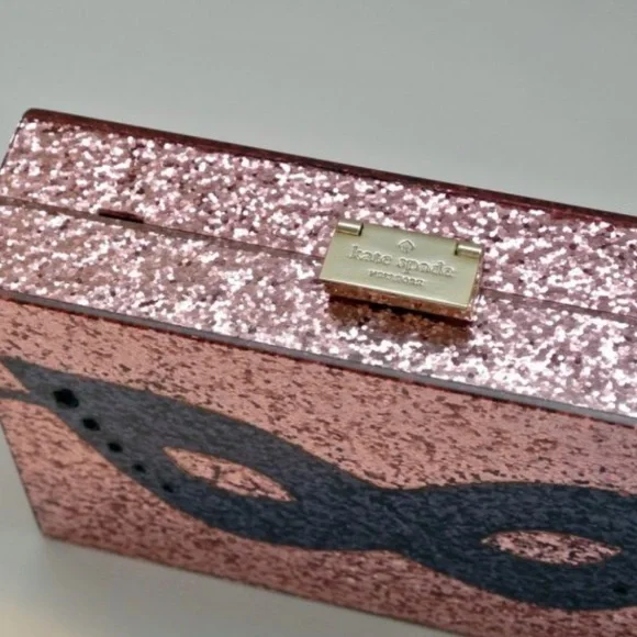 Kate Spade Glitter Dress the Part Mask Clutch